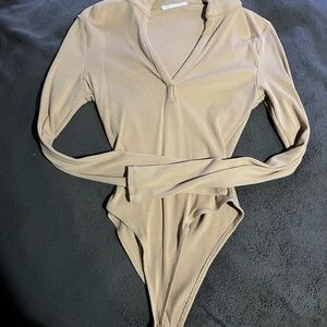 Tan Long Sleeve Bodysuit